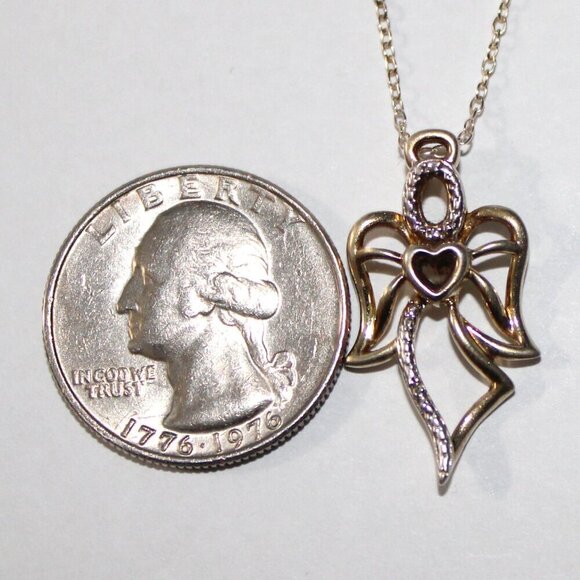 Sterling silver Gold Tone Angel Necklace - Picture 3 of 7